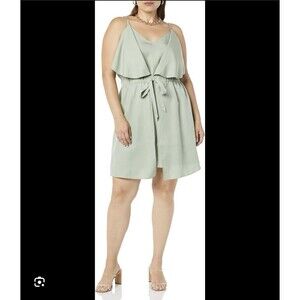 TEREA Women's Elise Double Layer Mini Dress Light Green Plus Size 5X NWT